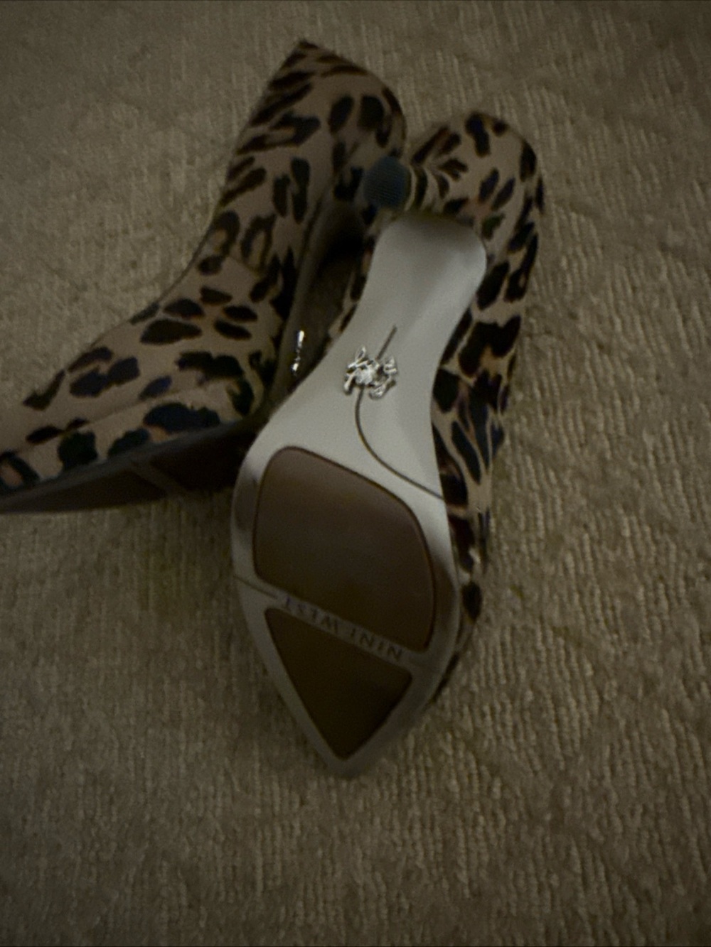 Nine West Leopard-Print Pointed Toe Pumps in Tan and Black - Picture 3 of 6